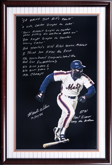1986 Mookie Wilson Signed and Framed to 27x38.5" Photo Dated 10/25/86 (Steiner)
